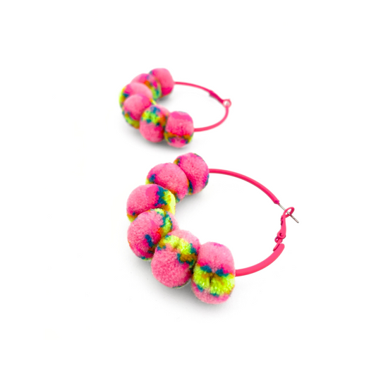 pom'd painted hoops in barbie