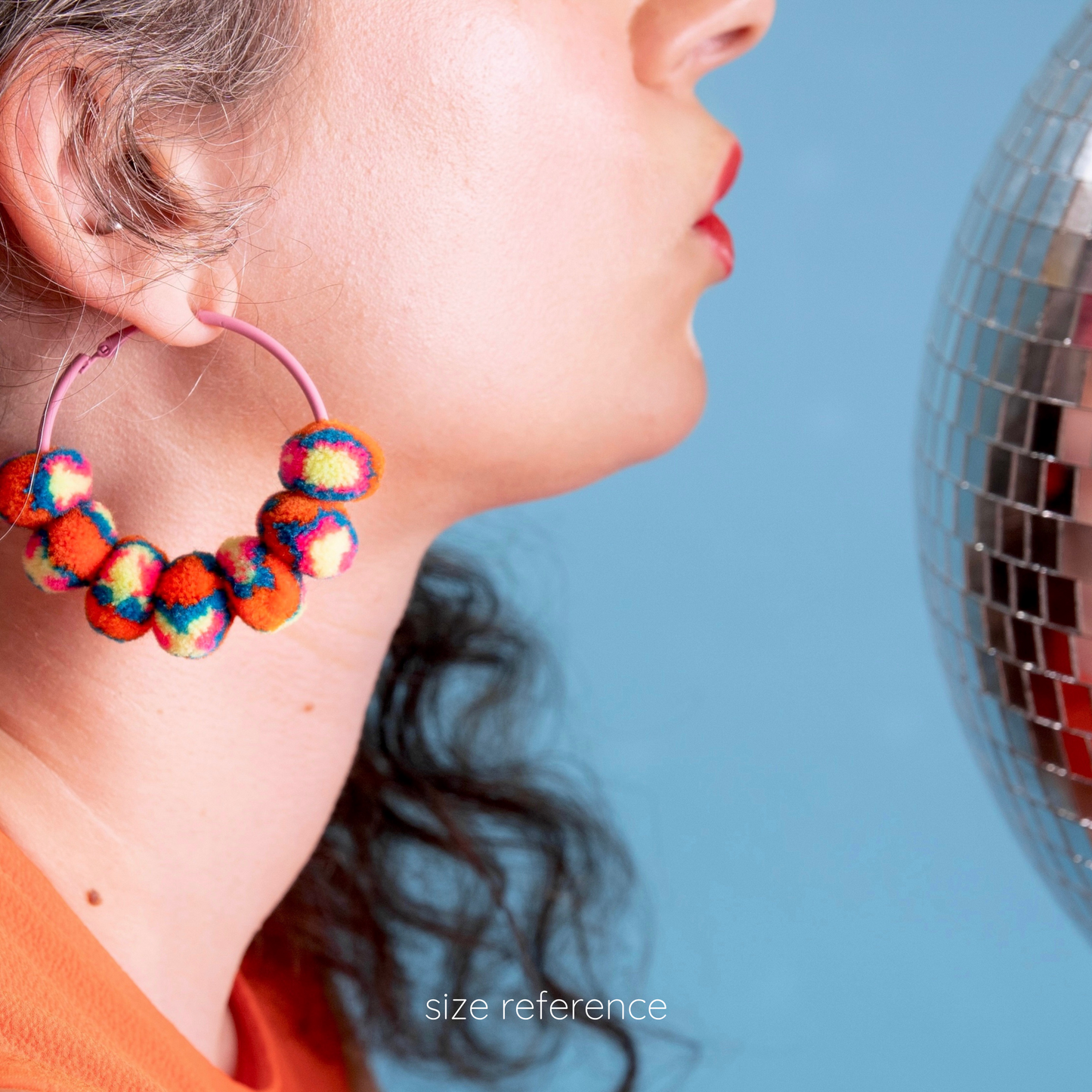 pom'd painted hoops in flamingo