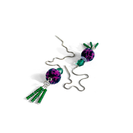 charm'd silver threaders in plum