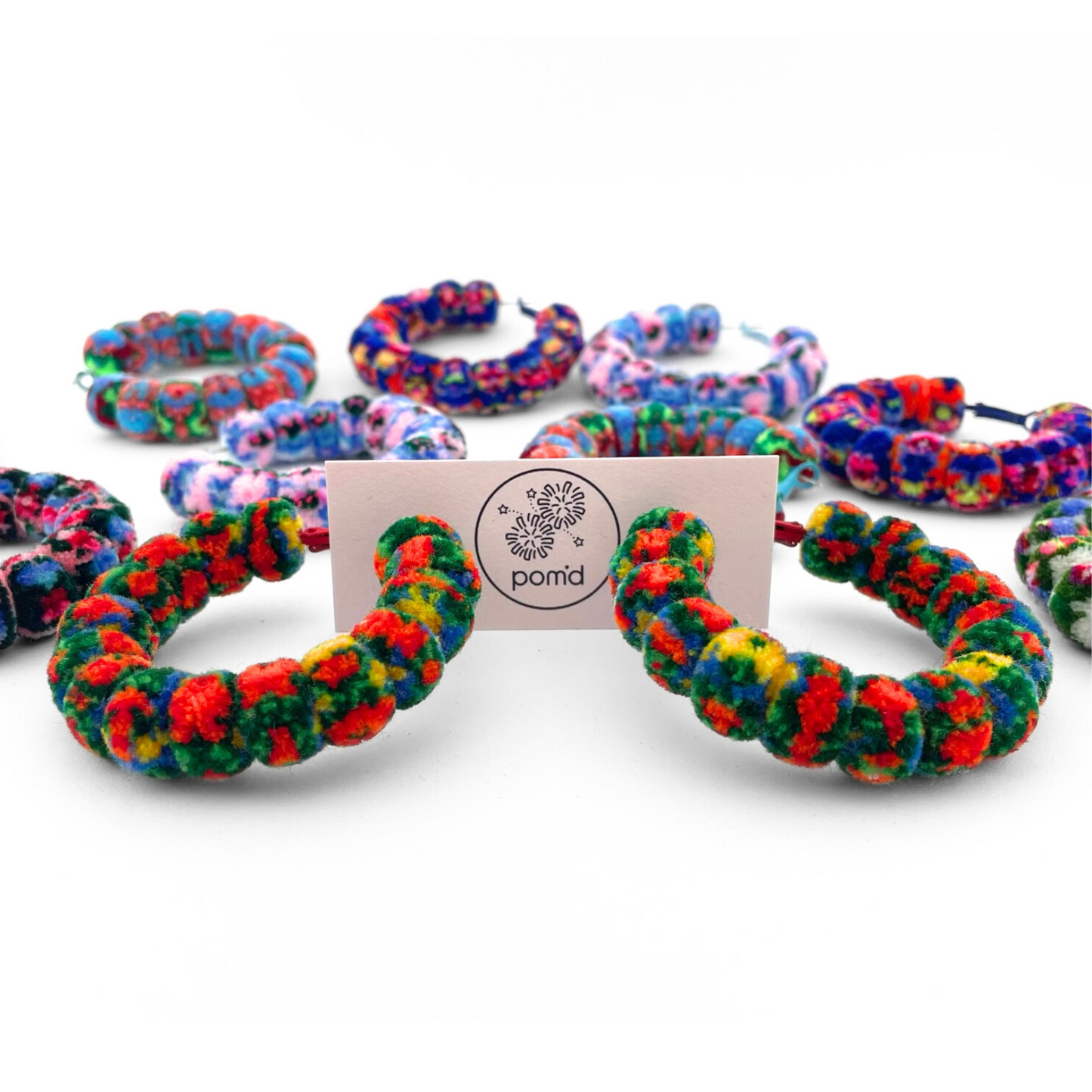 pom'd full painted hoops in majolica