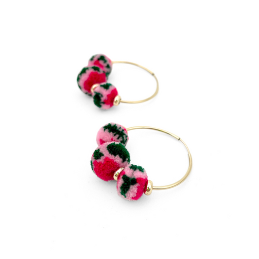 pom'd gold hoops in rose