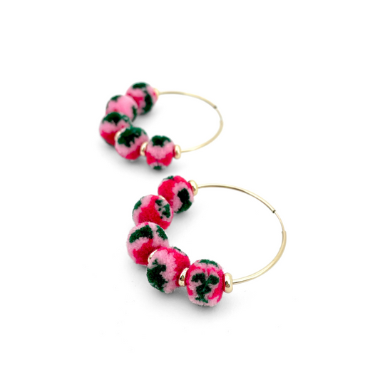 pom'd gold hoops in rose