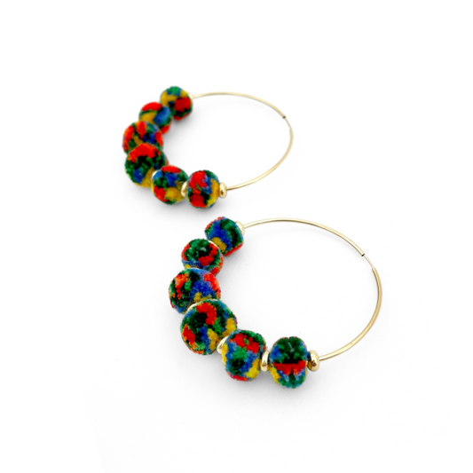 pom'd gold hoops in majolica