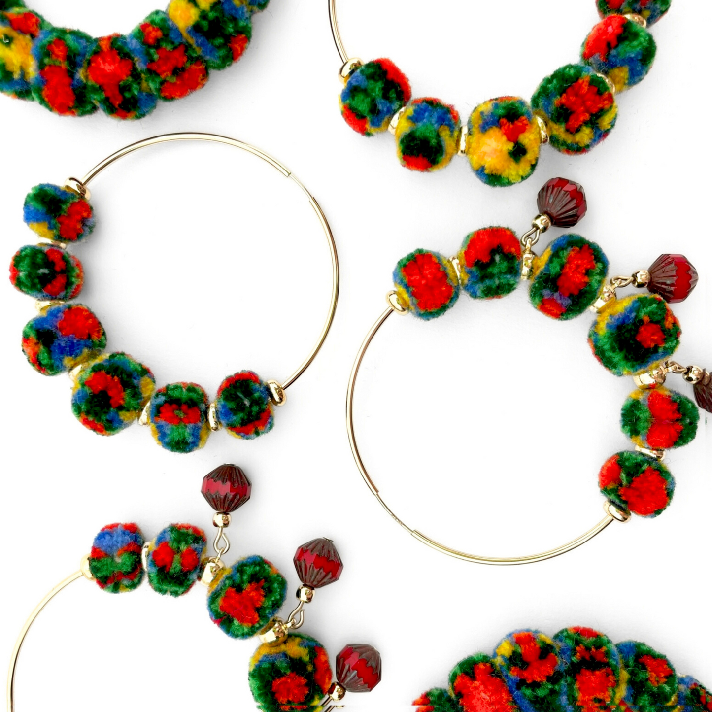 pom'd silver hoops in majolica