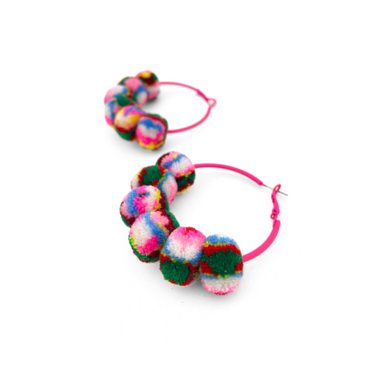 pom'd painted hoops in wavy