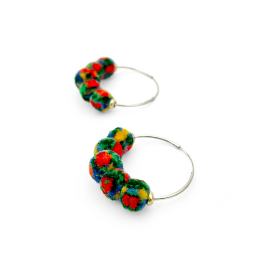 pom'd silver hoops in majolica