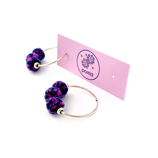 pom'd gold hoops in plum