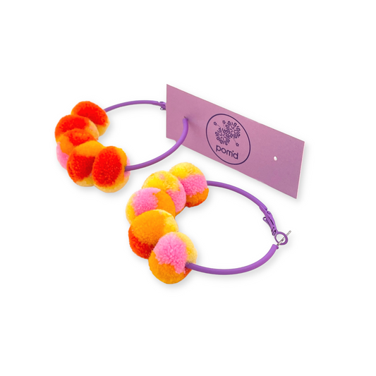 pom'd painted hoops in dahlia