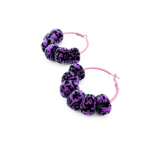 pom'd painted hoops in light plum