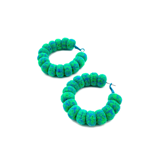 pom'd full painted hoops in globe