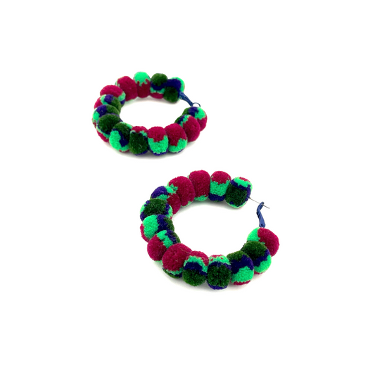 pom'd full painted hoops in hunter