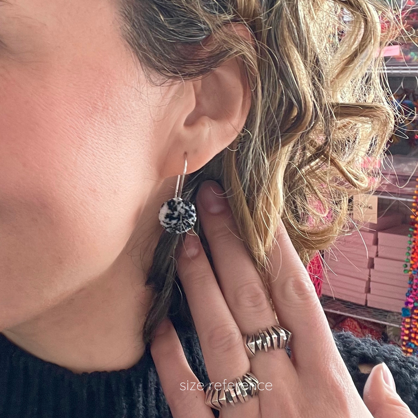 pom'd silver teardrops in hunter