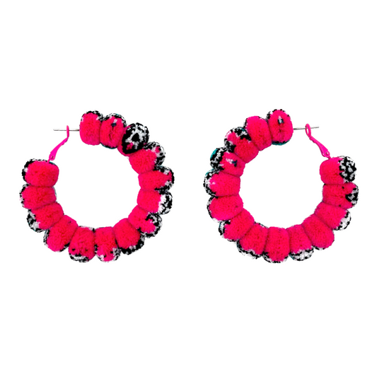 pom'd full painted hoops in techno teal