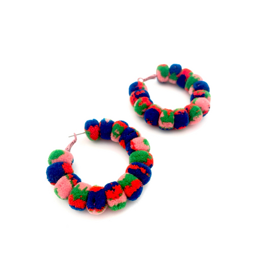 pom'd full painted hoops in dino