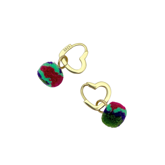 charm'd gold heart huggies in hunter