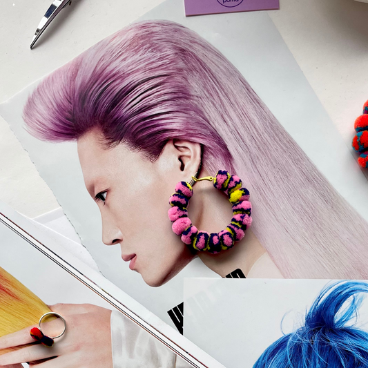 pom'd full painted hoops in orchid