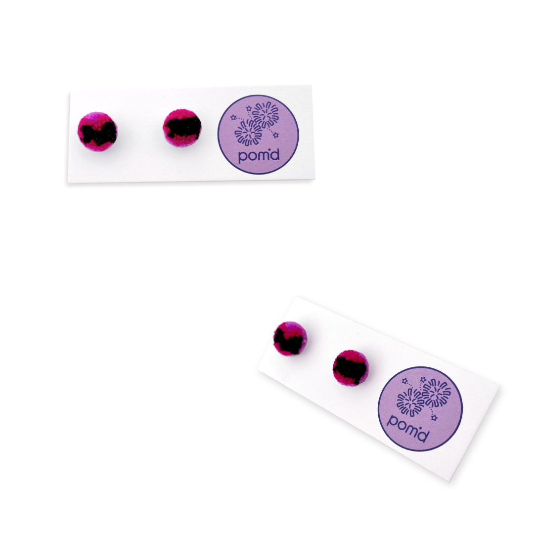 pom'd silver studs in magenta