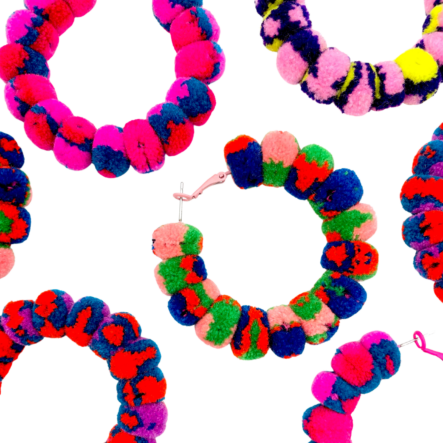 pom'd full painted hoops in dino