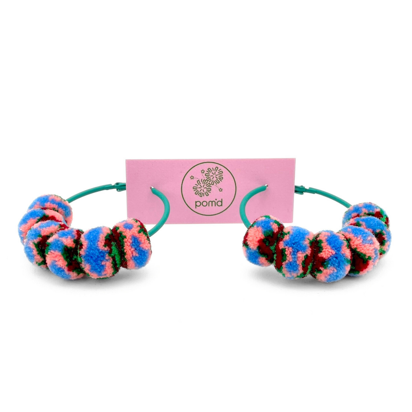 pom'd painted hoops in anemone