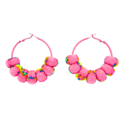 pom'd painted hoops in barbie