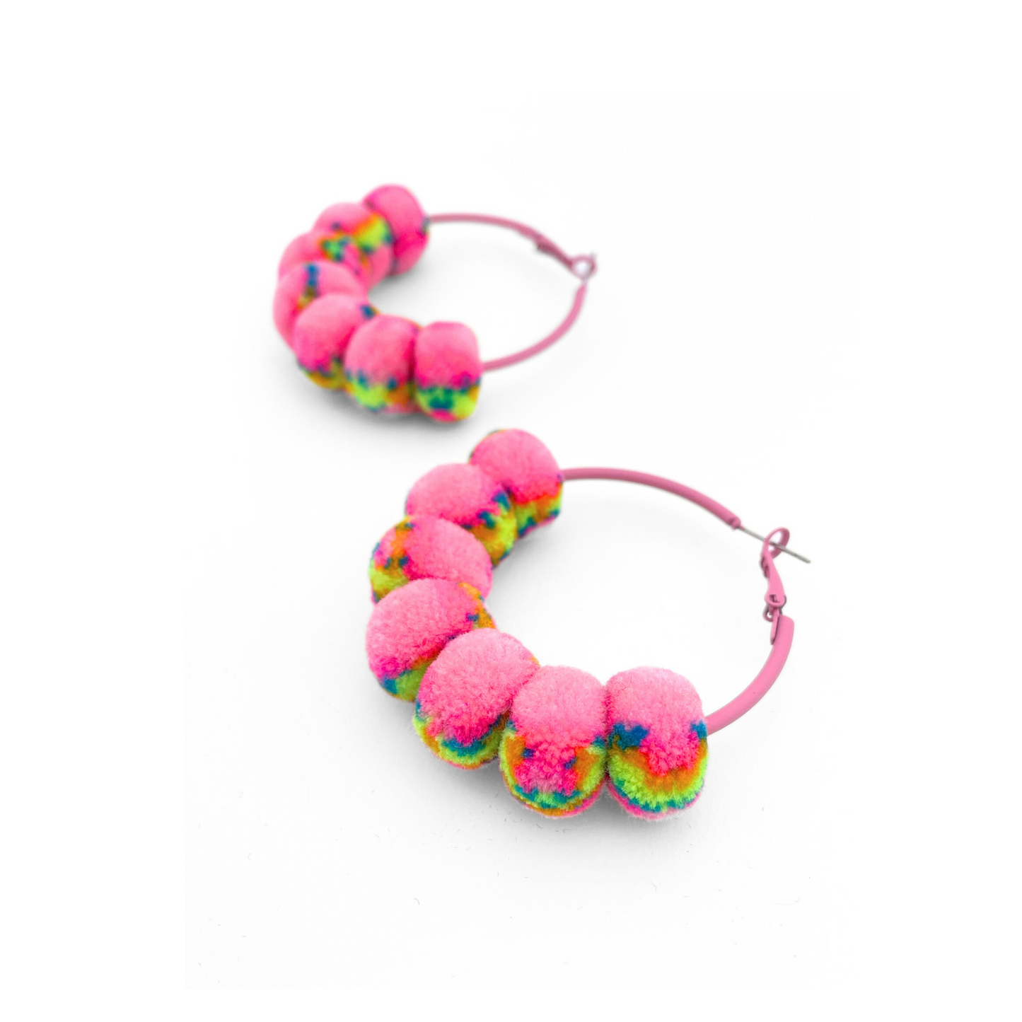 pom'd painted hoops in barbie