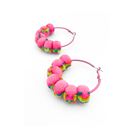 pom'd painted hoops in barbie