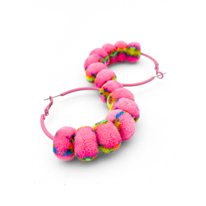 pom'd painted hoops in barbie
