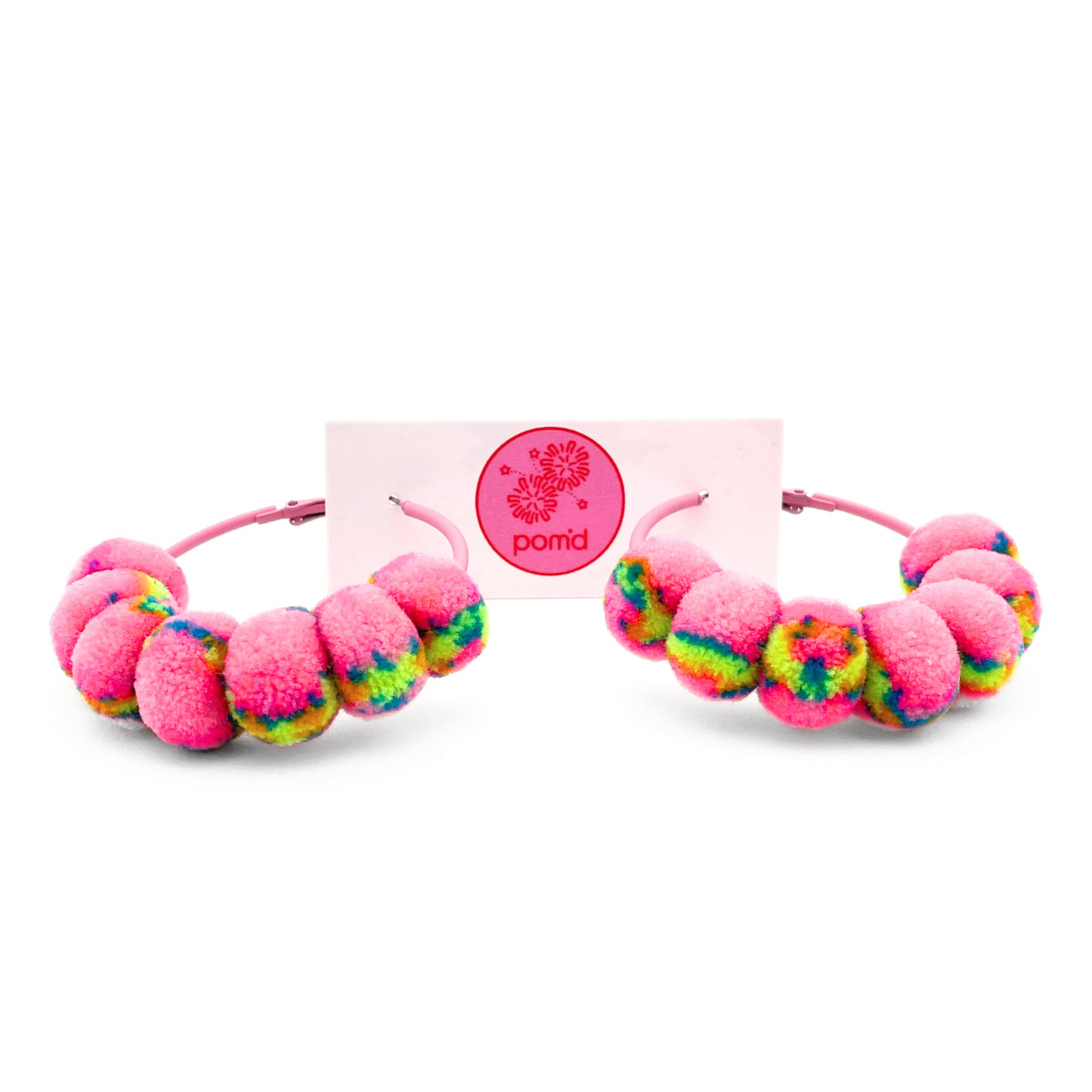 pom'd painted hoops in barbie