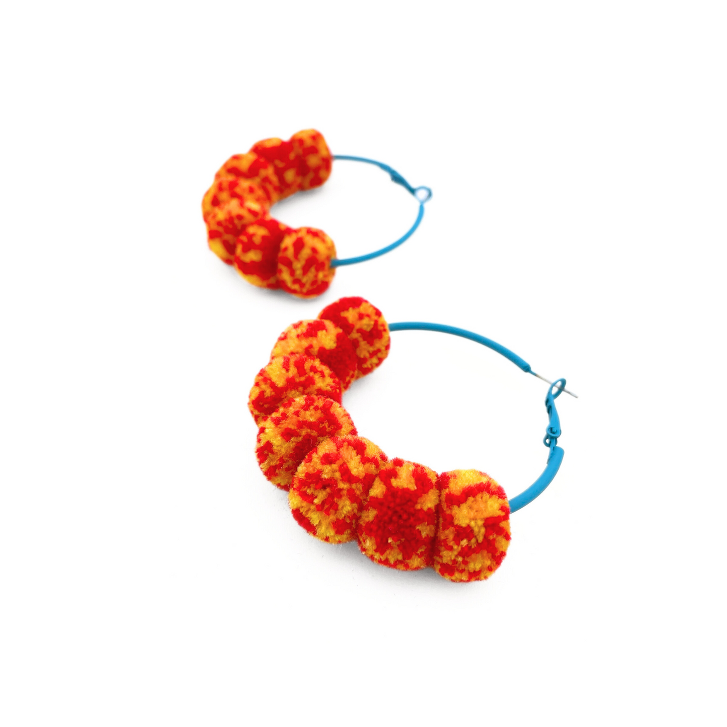 pom'd painted hoops in cheeto