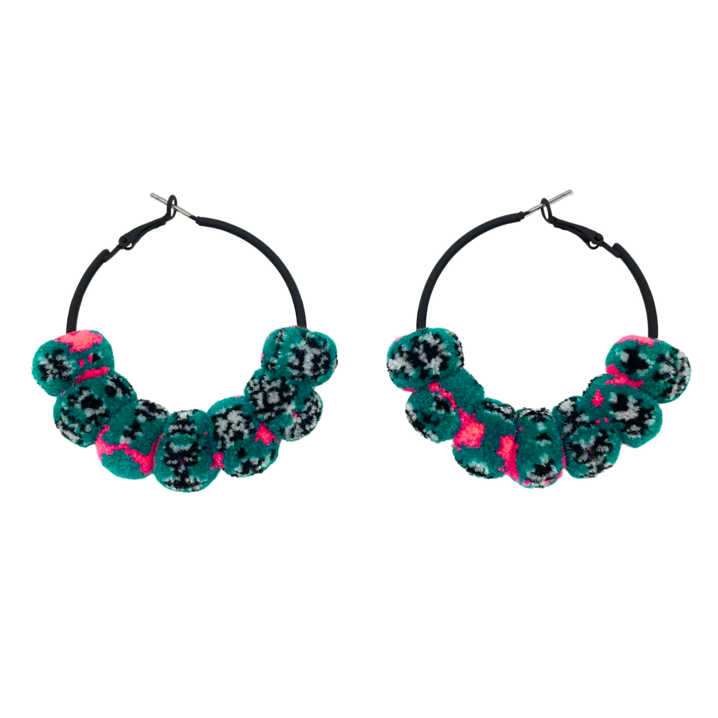 pom'd painted hoops in techno teal