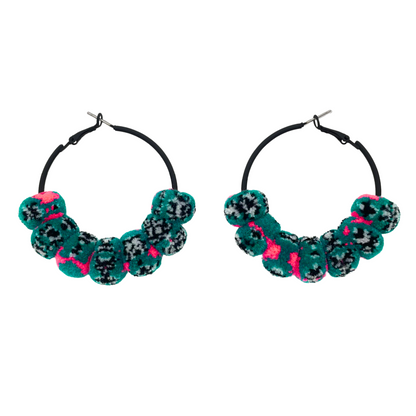 pom'd painted hoops in techno teal