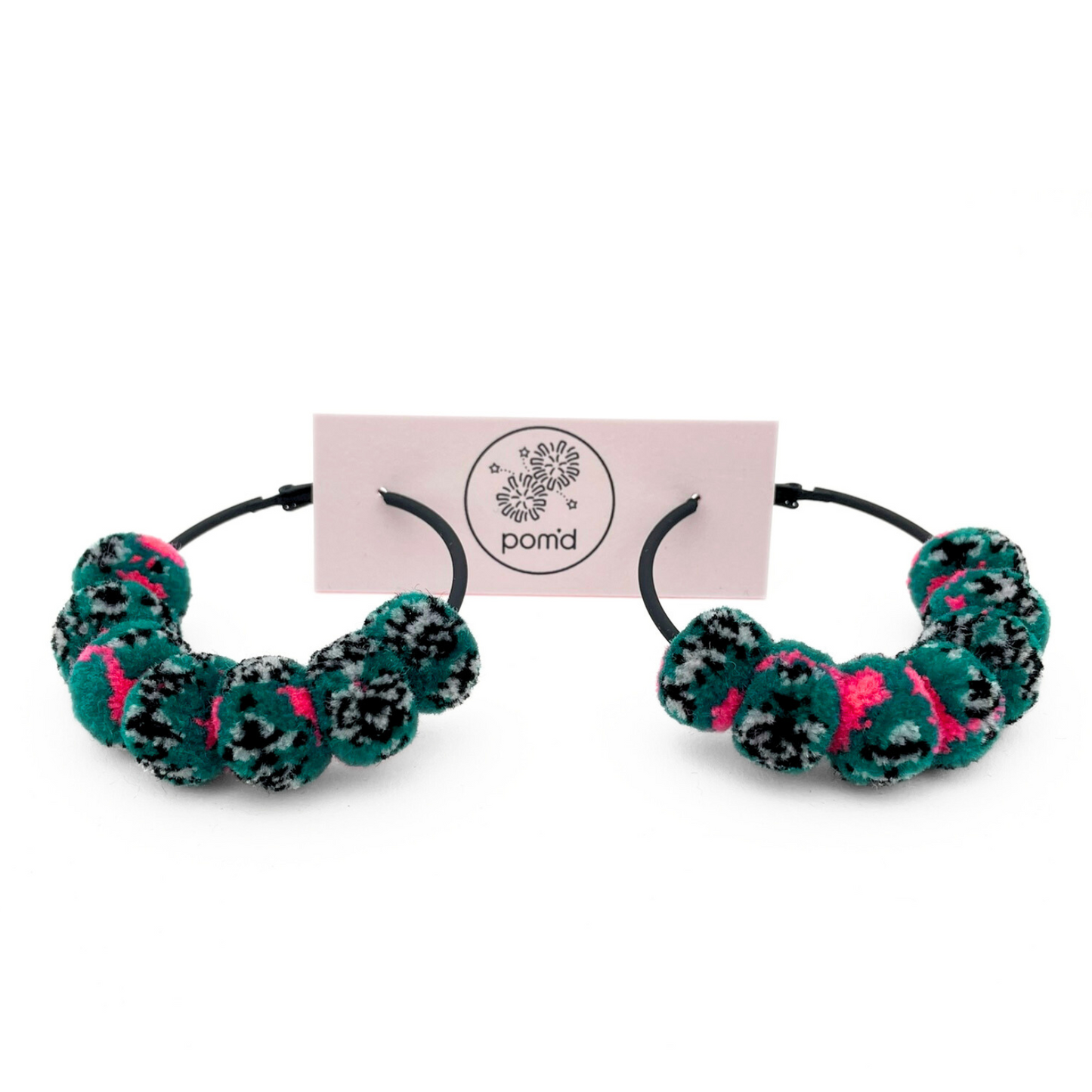 pom'd painted hoops in techno teal