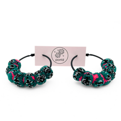 pom'd painted hoops in techno teal