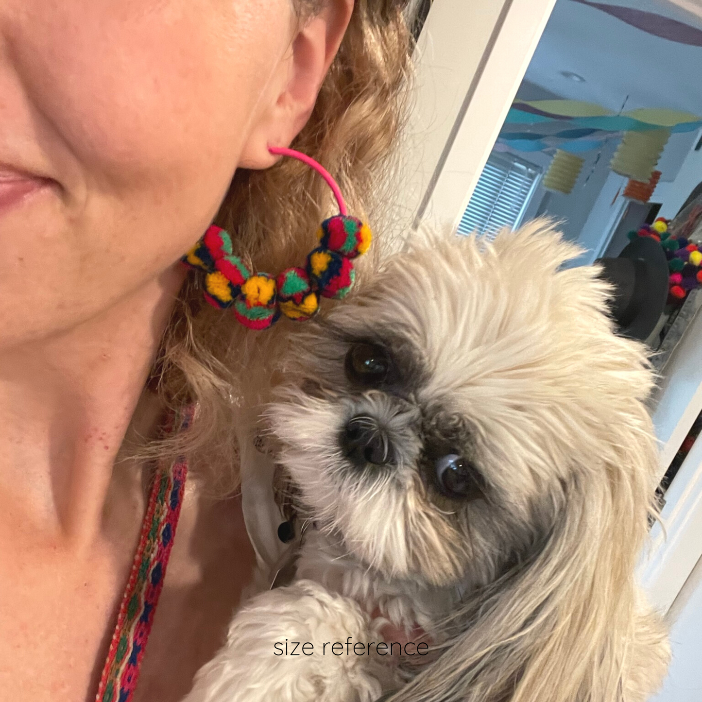 pom'd painted hoops in neon