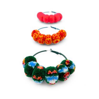 pom'd painted hoops in garden party