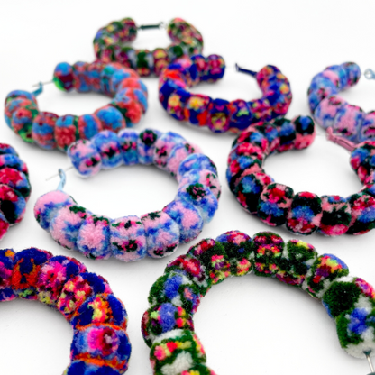 pom'd full painted hoops in bloom