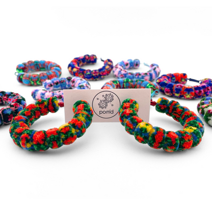 pom'd full painted hoops in majolica