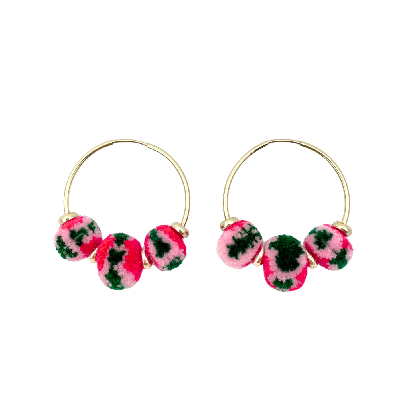 pom'd gold hoops in rose