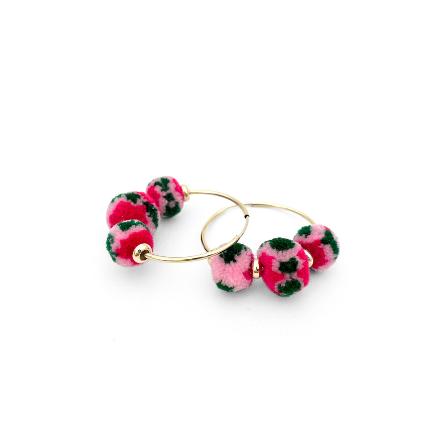 pom'd gold hoops in rose