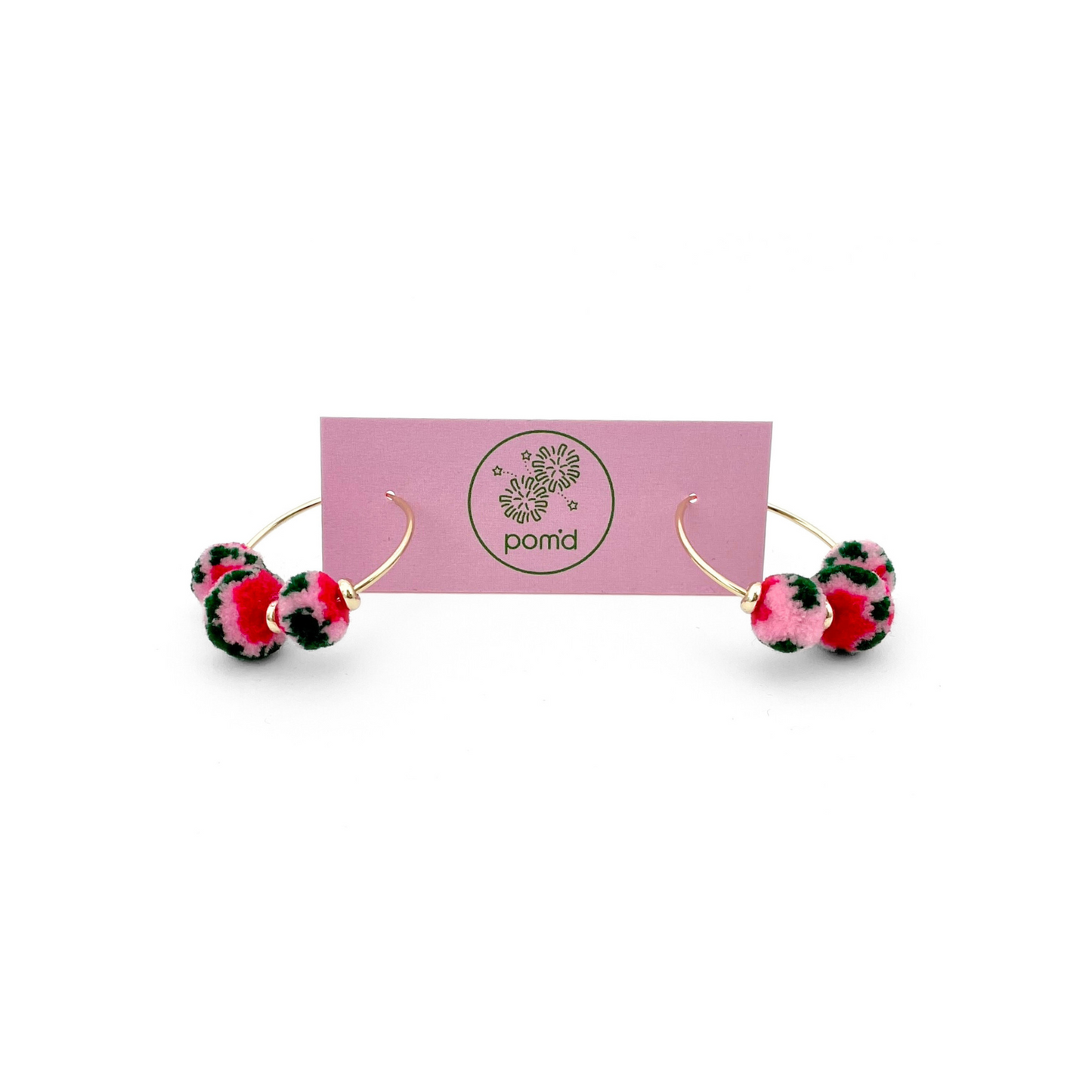 pom'd gold hoops in rose