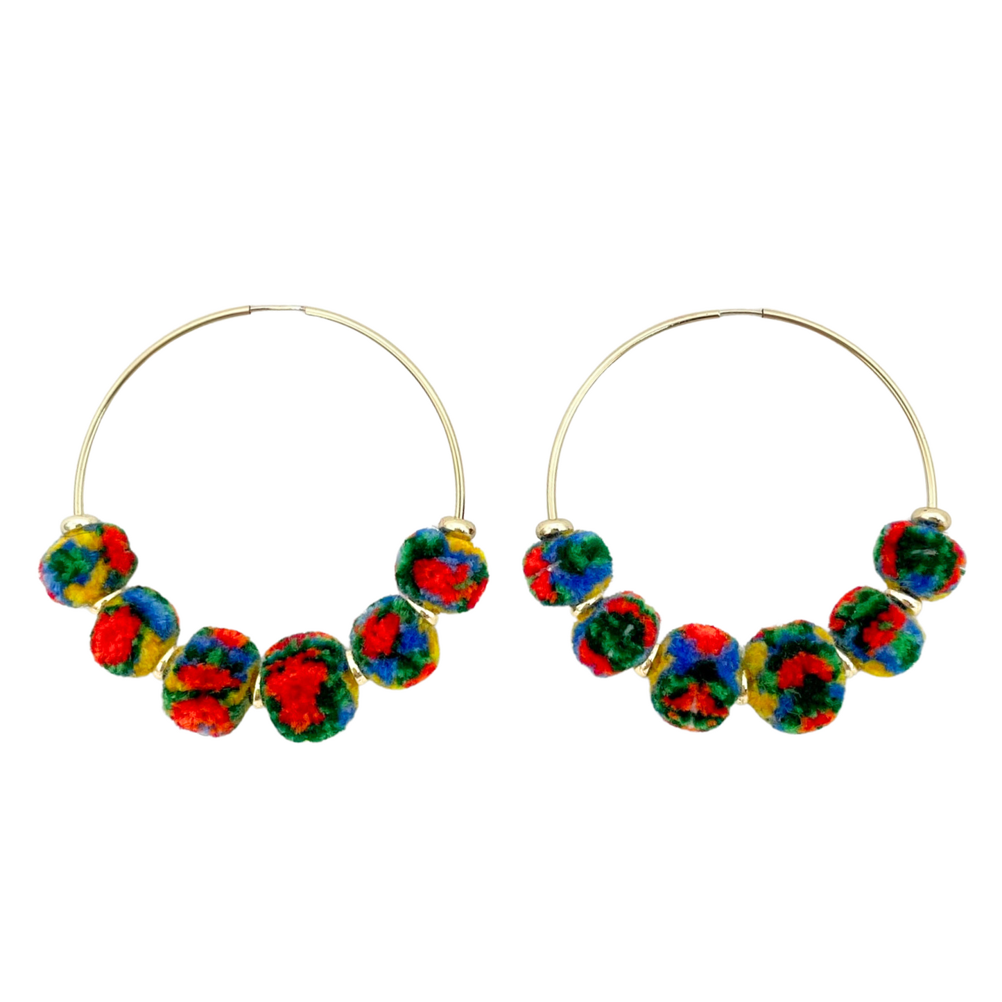 pom'd gold hoops in majolica