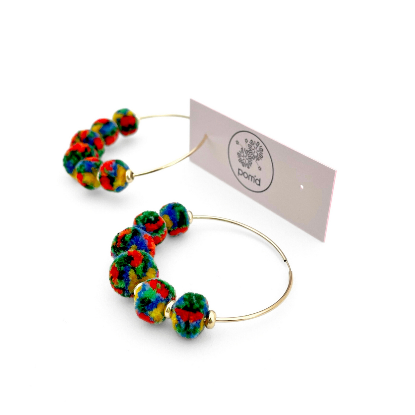 pom'd gold hoops in majolica