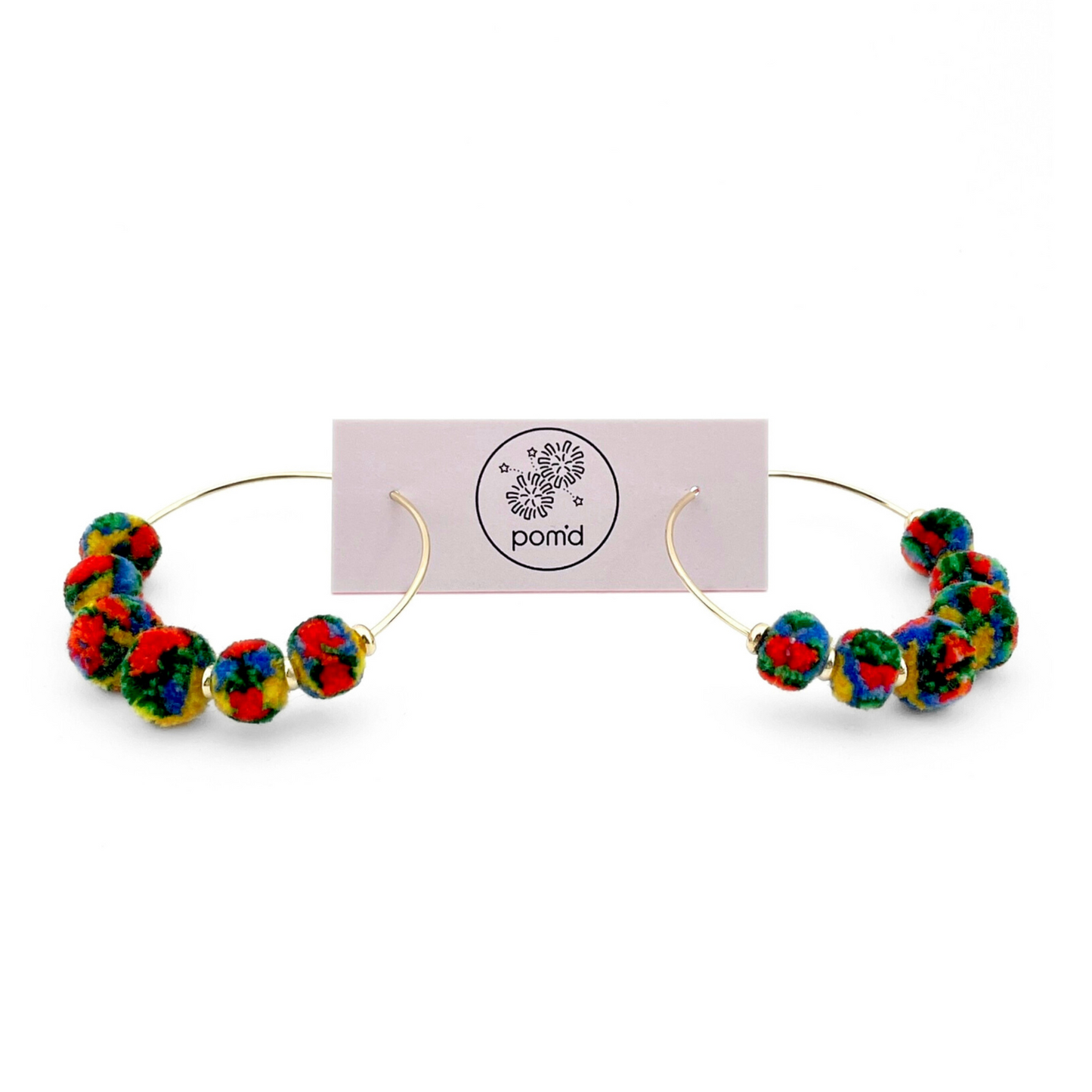 pom'd gold hoops in majolica