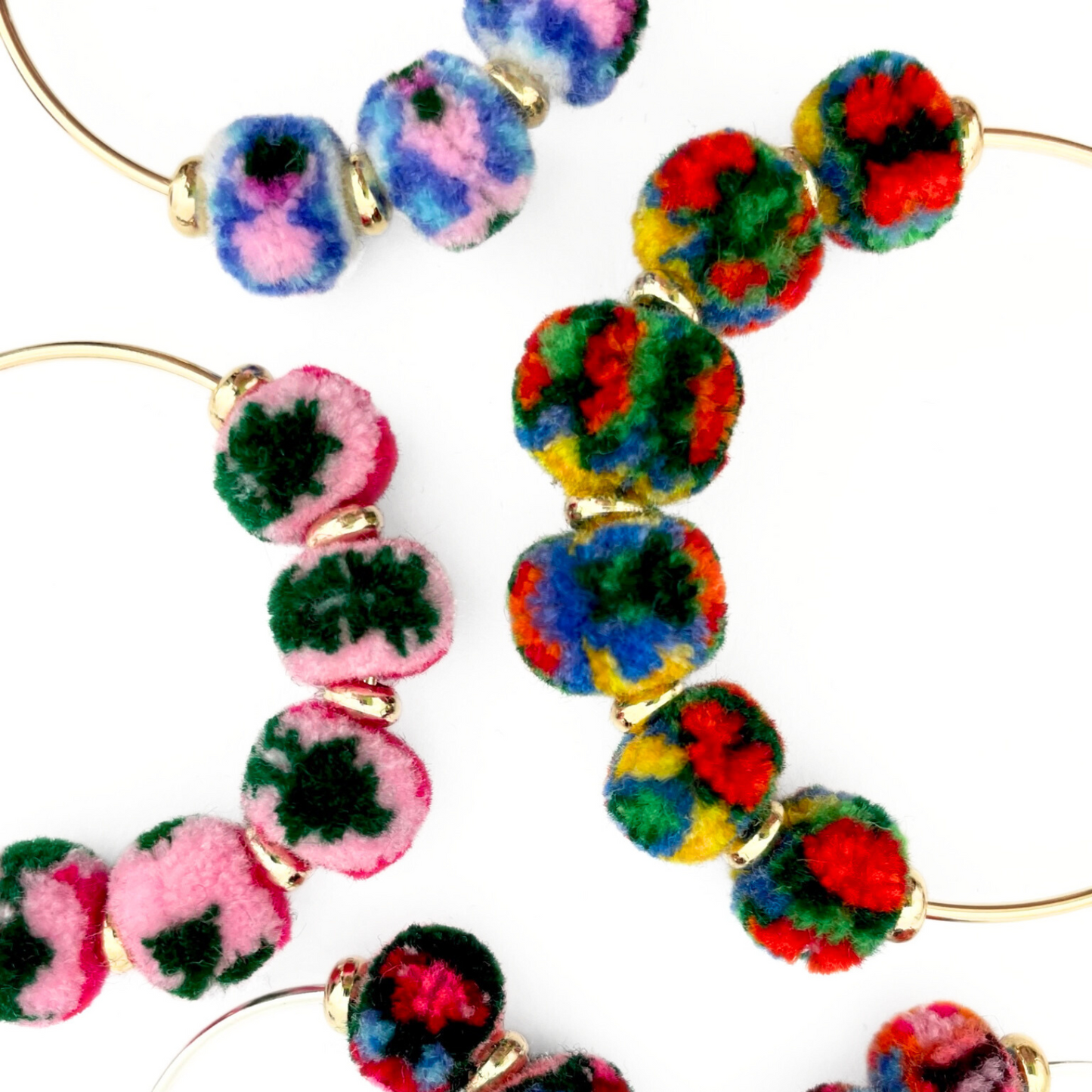 pom'd gold hoops in majolica