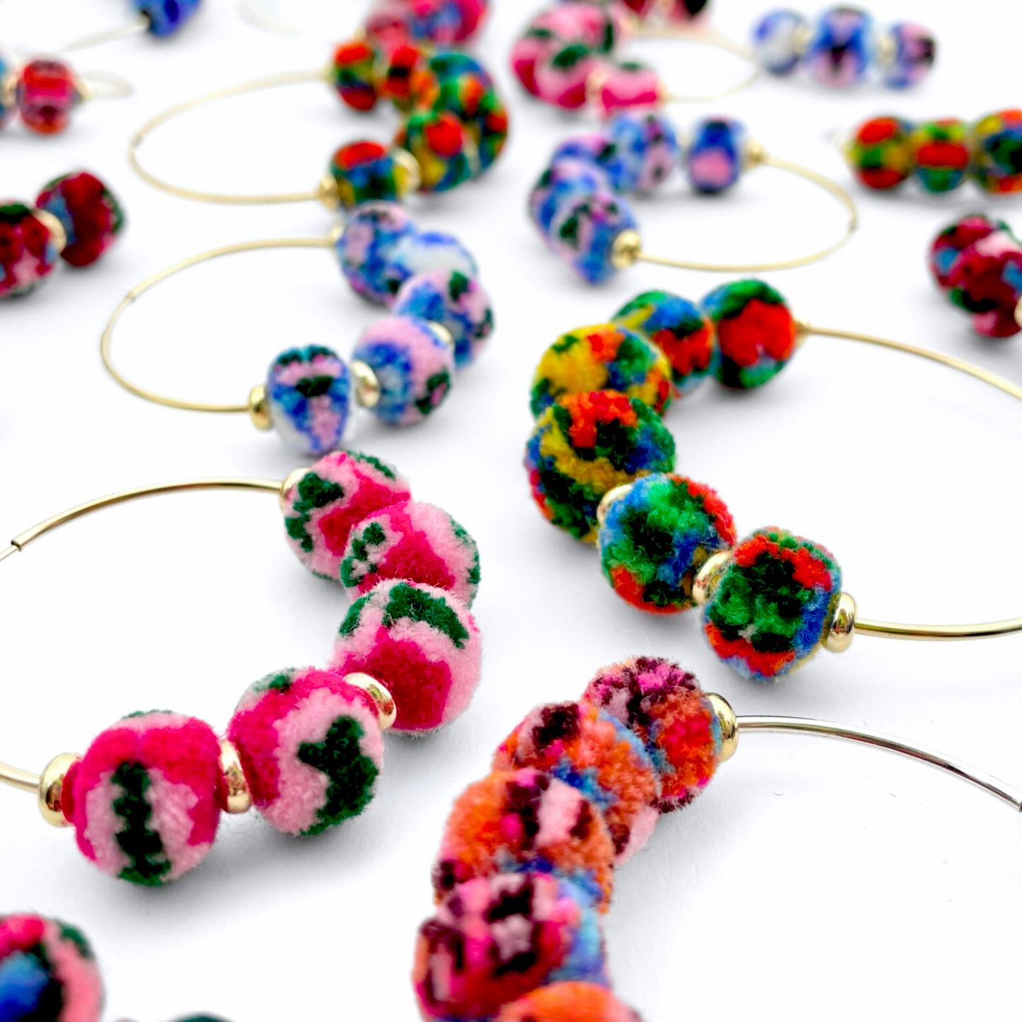 pom'd gold hoops in majolica