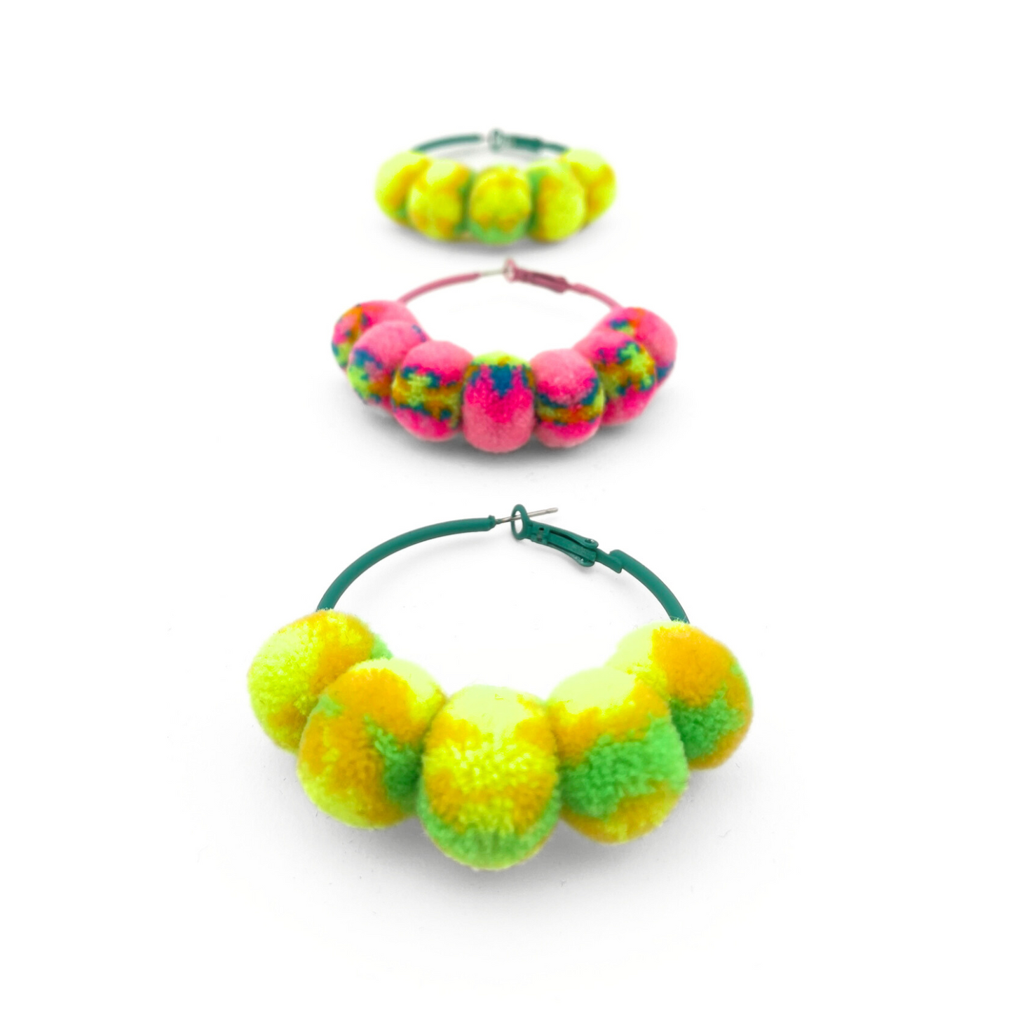pom'd painted hoops in barbie