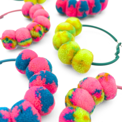 pom'd painted hoops in barbie