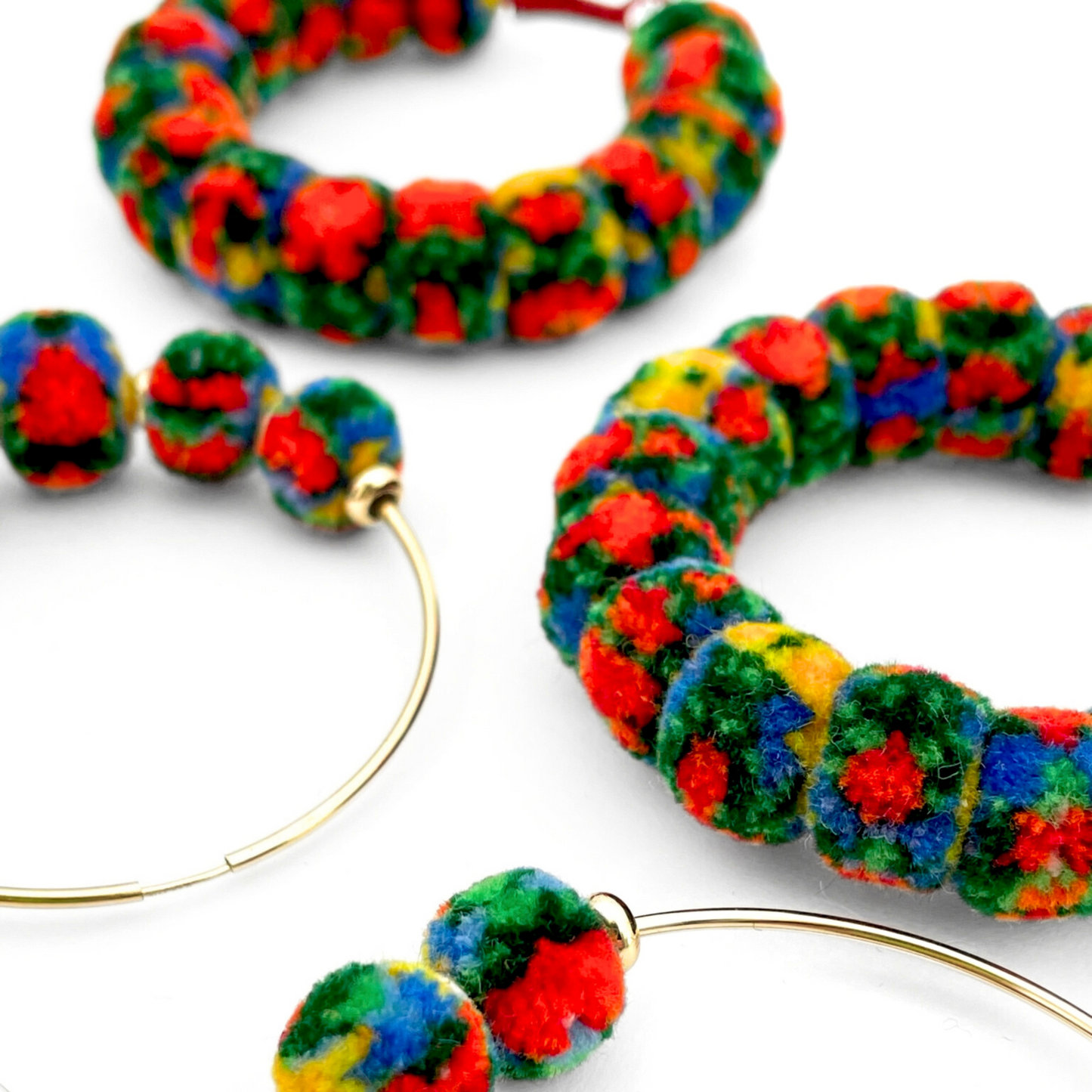 pom'd gold hoops in majolica