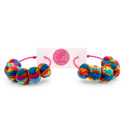pom'd painted hoops in neon