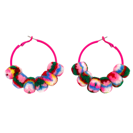 pom'd painted hoops in wavy